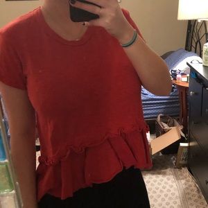 Scarlet ruffle t shirt